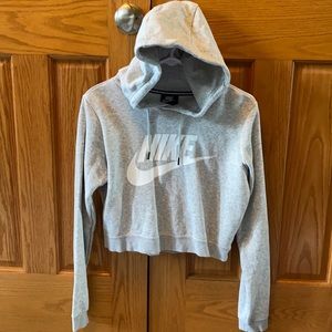 Nike grey cropped hoodie